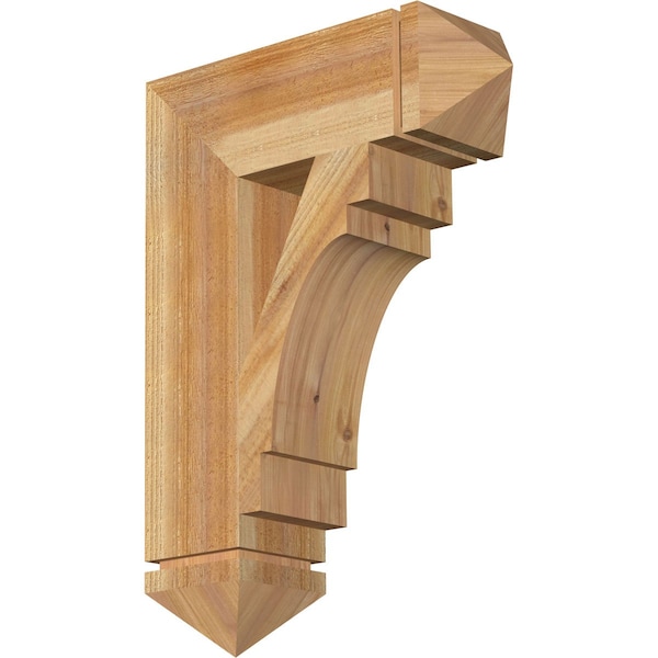 Ekena Millwork Merced Arts & Crafts Rough Sawn Bracket, Western Red Cedar, 6"W x 20"D x 28"H BKT06X20X28MRC03RWR - main